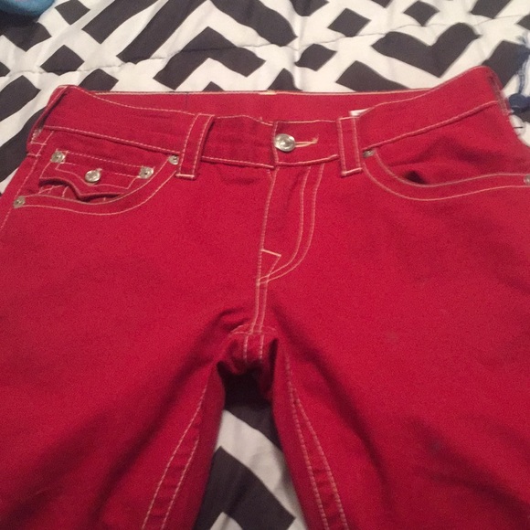 True religion jeans (red with white lining) - Picture 3 of 4